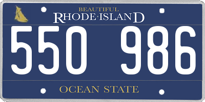 RI license plate 550986