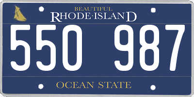 RI license plate 550987