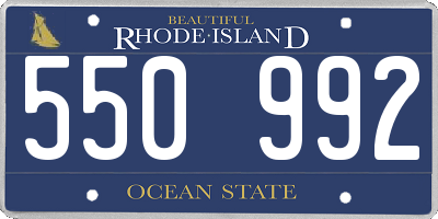 RI license plate 550992