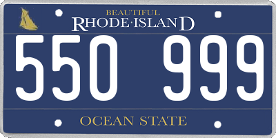 RI license plate 550999