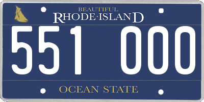 RI license plate 551000