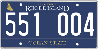 RI license plate 551004