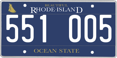 RI license plate 551005
