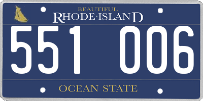RI license plate 551006