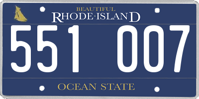 RI license plate 551007