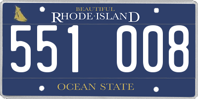 RI license plate 551008