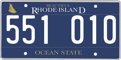 RI license plate 551010