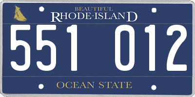 RI license plate 551012