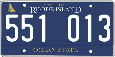 RI license plate 551013