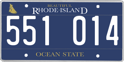 RI license plate 551014