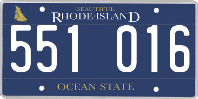 RI license plate 551016