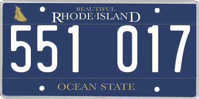 RI license plate 551017