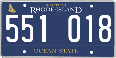 RI license plate 551018