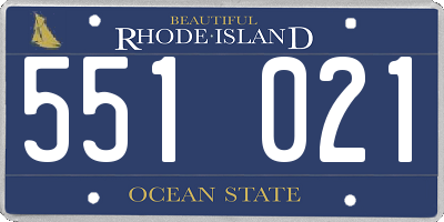 RI license plate 551021