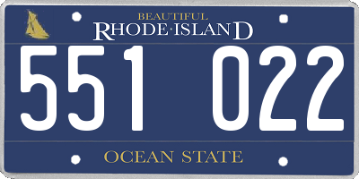 RI license plate 551022
