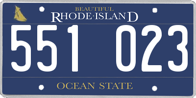 RI license plate 551023