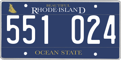 RI license plate 551024