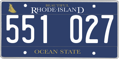 RI license plate 551027