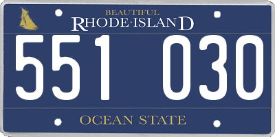RI license plate 551030