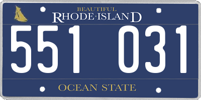 RI license plate 551031