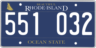 RI license plate 551032