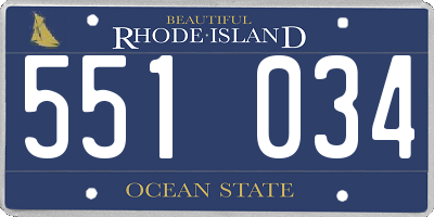 RI license plate 551034