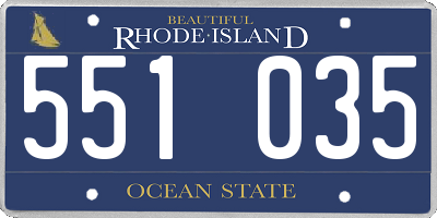 RI license plate 551035