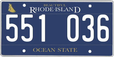 RI license plate 551036