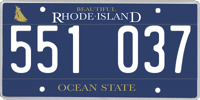 RI license plate 551037