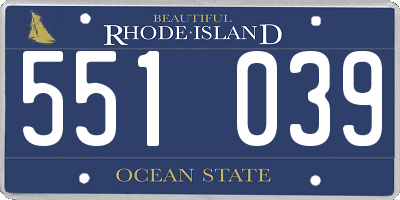 RI license plate 551039
