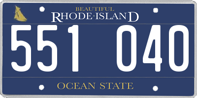 RI license plate 551040