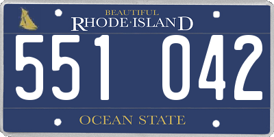 RI license plate 551042