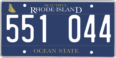 RI license plate 551044