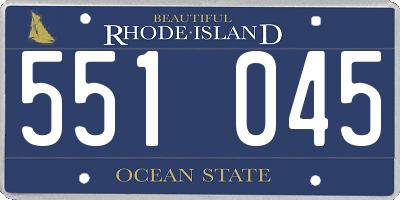 RI license plate 551045