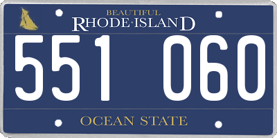RI license plate 551060