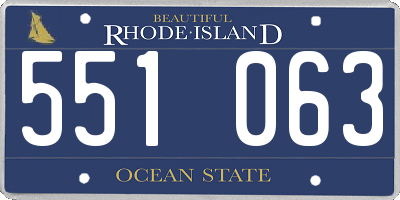 RI license plate 551063