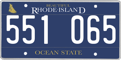 RI license plate 551065