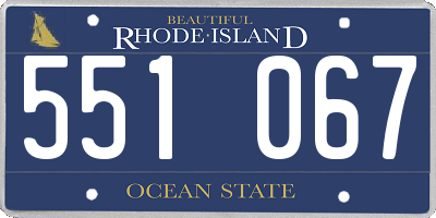 RI license plate 551067