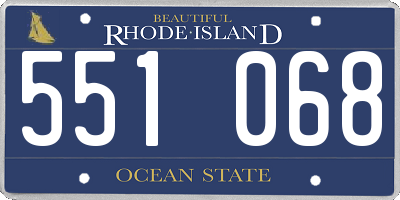 RI license plate 551068