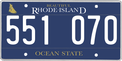 RI license plate 551070