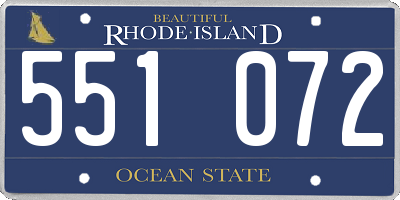 RI license plate 551072