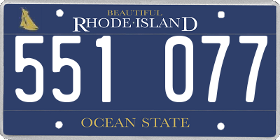 RI license plate 551077