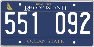 RI license plate 551092