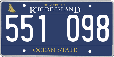 RI license plate 551098