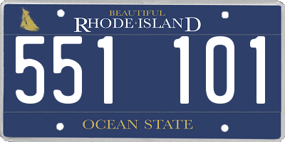 RI license plate 551101