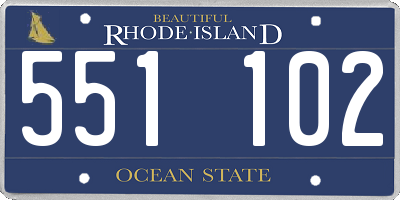 RI license plate 551102