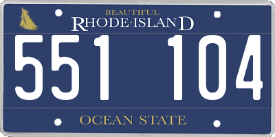 RI license plate 551104