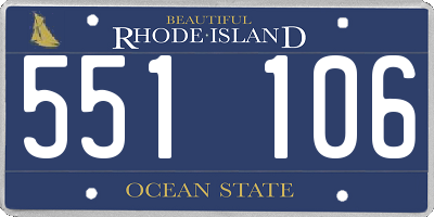 RI license plate 551106