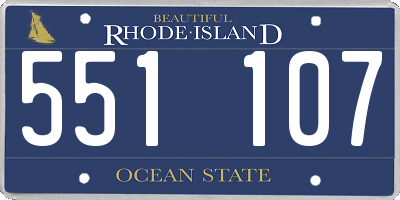 RI license plate 551107