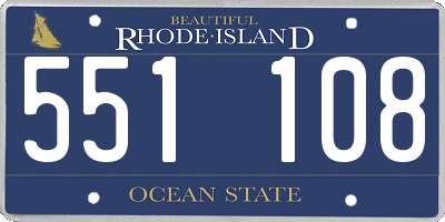 RI license plate 551108